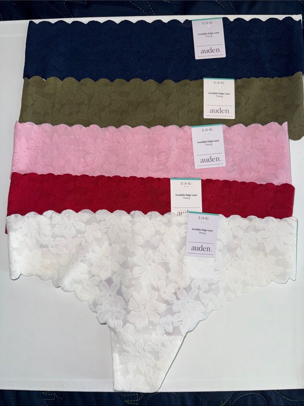 Auden Lace Thong Set - Navy, Olive, Pink, Red, White